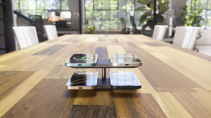 Zens 4-in-1 Wireless Charger 15W with Stand and MagSafe Magnet Black visual supplier