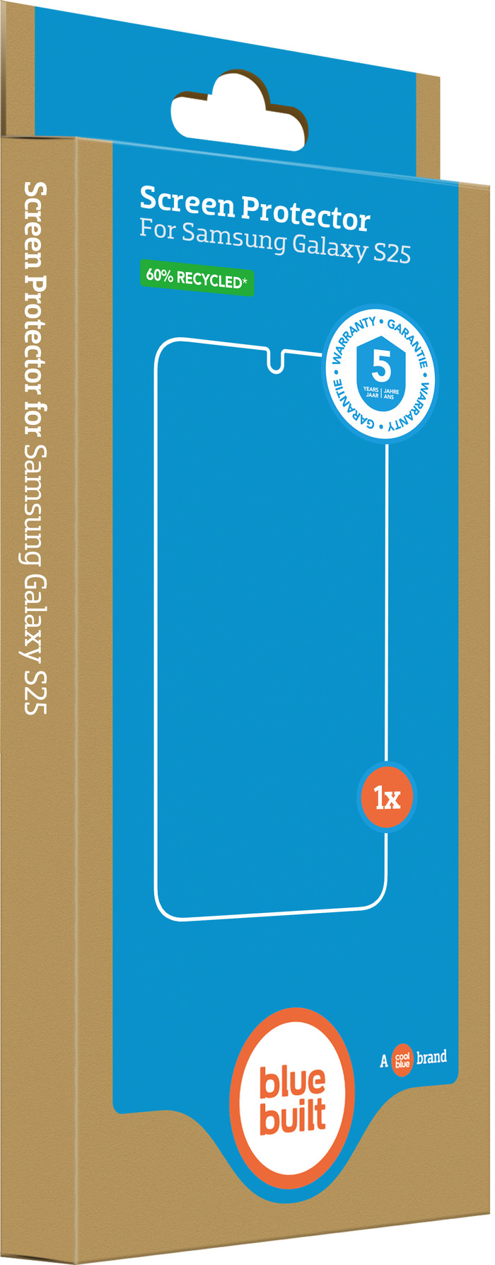 BlueBuilt Samsung Galaxy S25 Panzerglas verpackung