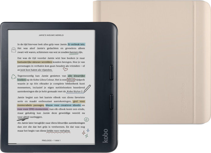 Kobo Libra Colour Schwarz + Sleep Cover Beige Main Image