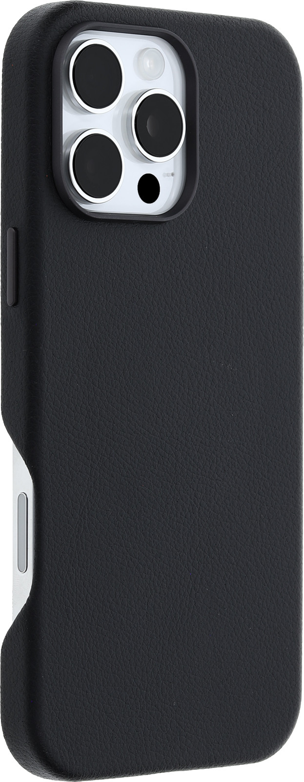 Otterbox Symmetry Apple iPhone 16 Pro Max Backcover mit MagSafe Magnet Leder Schwarz rechte seite