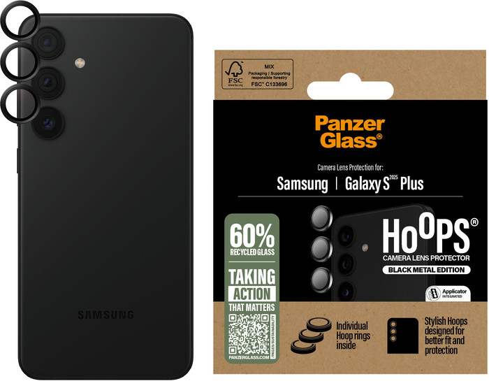 PanzerGlass Hoops Samsung Galaxy S25 Plus Camera Lens Protector Glass packaging