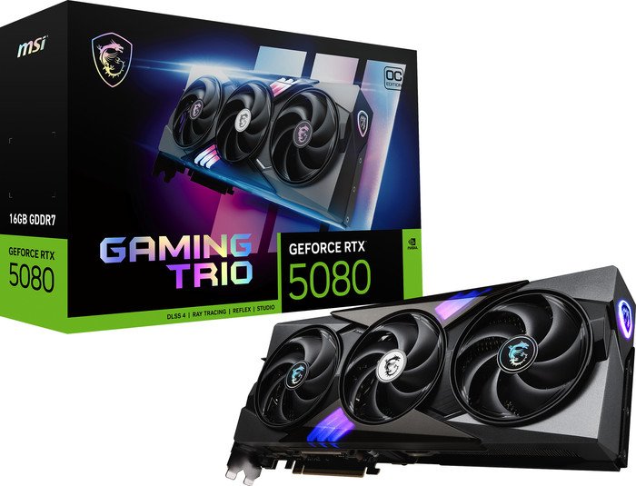 MSI GeForce RTX 5080 GAMING TRIO OC 16GB verpackung