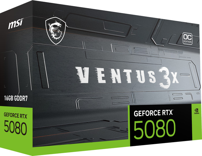 MSI GeForce RTX 5080 VENTUS 3X OC PLUS 16GB packaging