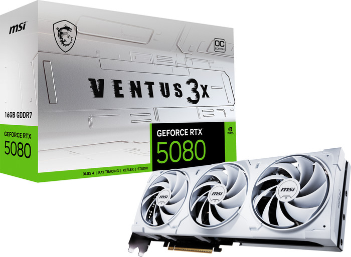 MSI GeForce RTX 5080 VENTUS 3X OC WHITE 16GB verpackung