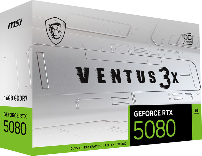 MSI GeForce RTX 5080 VENTUS 3X OC WHITE 16GB verpackung
