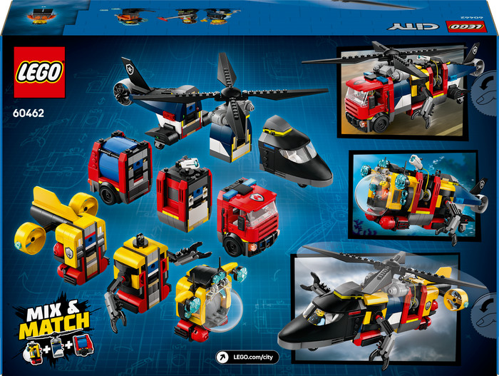 LEGO City Helicopter, Fire Truck, and Submarine Remix 60462 packaging