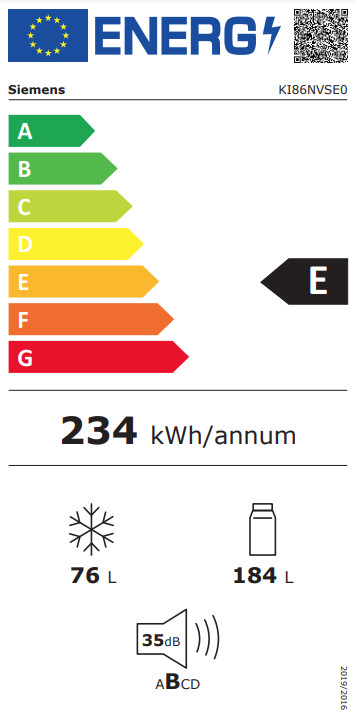 Siemens KI86NVSE0 energy label