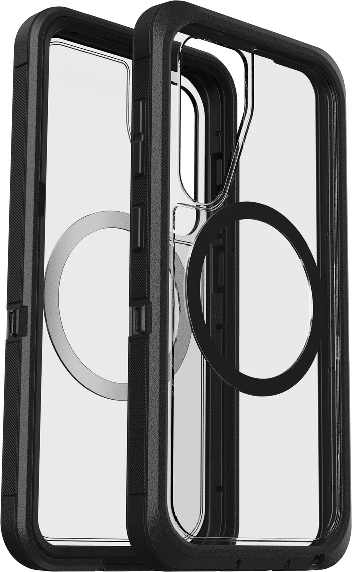 OtterBox Defender Samsung Galaxy S25 Backcover mit Magnet Transparent mit schwarzem Rand visueller lieferant