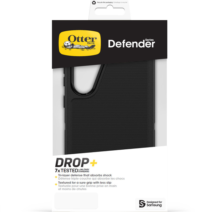 OtterBox Defender Samsung Galaxy S25 Plus Back Cover Black packaging