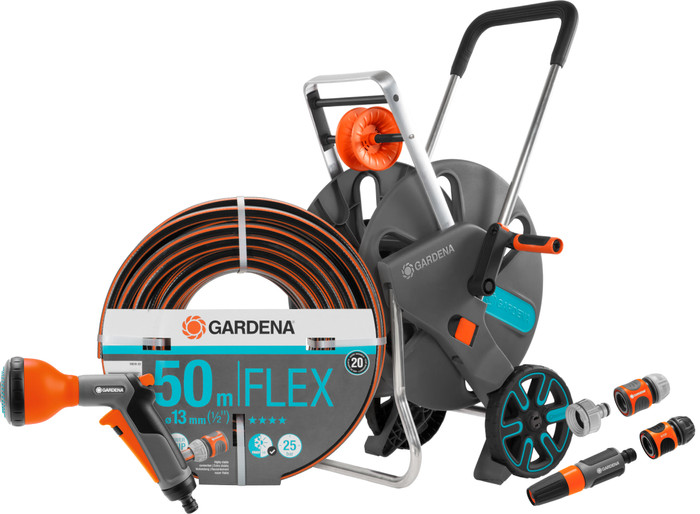 Gardena Comfort FLEX 50 m CleverRoll L Classic Brauseset Main Image