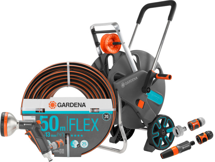 Gardena Comfort FLEX 50 m CleverRoll L Premium Brauseset Main Image