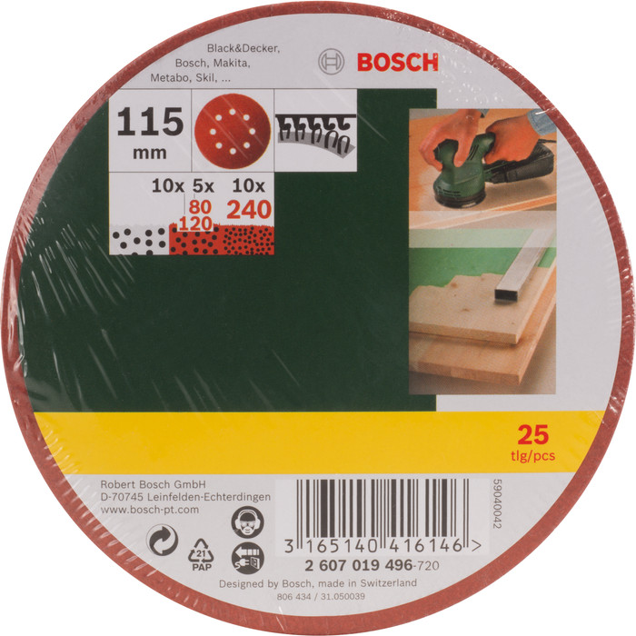 Bosch Promoline 115 mm K80, K120, K240 (25x) vorne