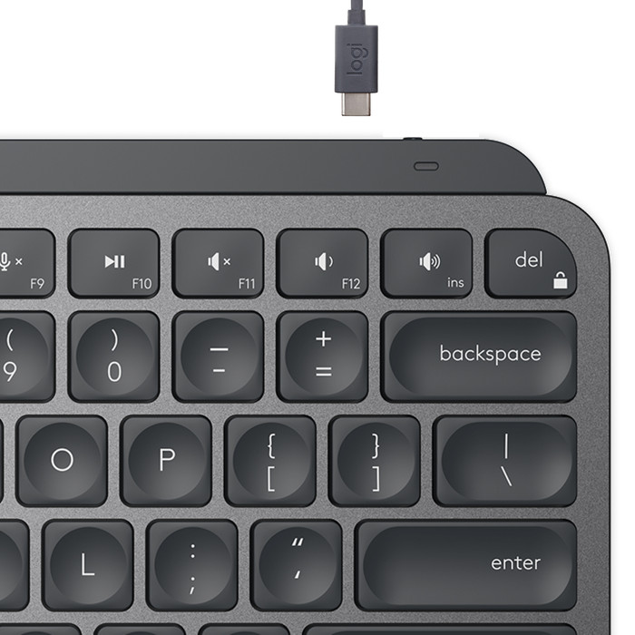Logitech MX Keys Mini Graphite QWERTZ product in use