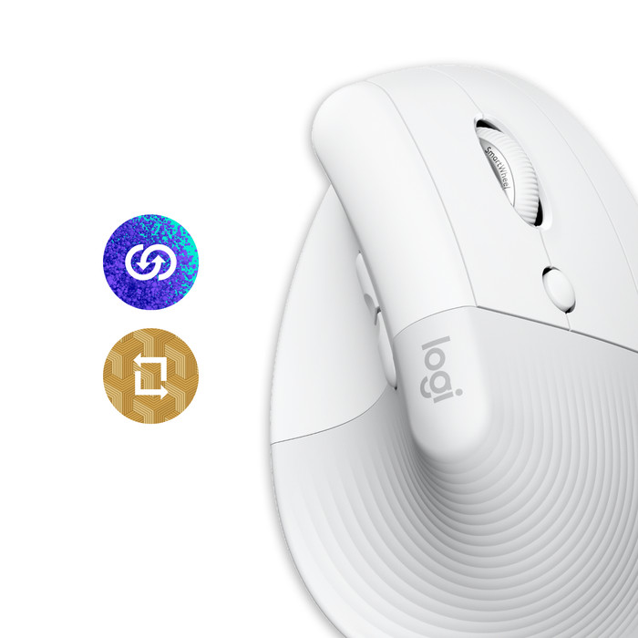 Logitech Lift für Mac Vertikale Ergonomische Maus Weiß detail