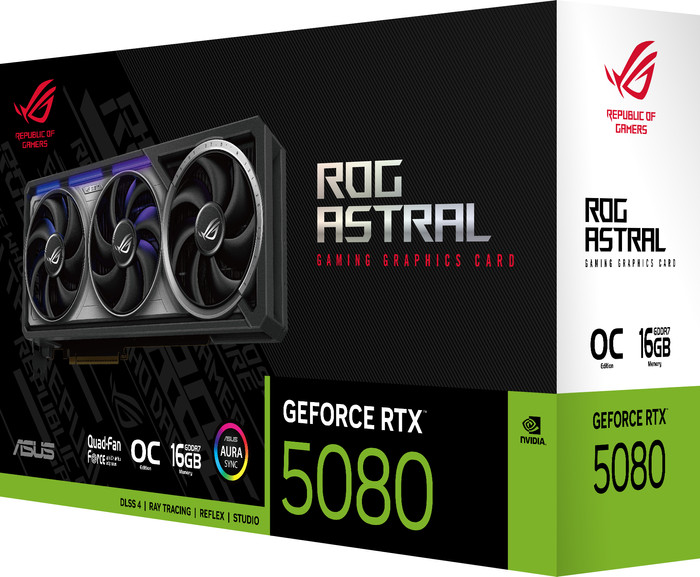 ASUS ROG Astral GeForce RTX 5080 OC 16GB verpackung