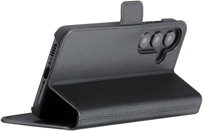 DBramante1928 Copenhagen Slim Samsung Galaxy S25 Book Case Leder Schwarz produkt in gebrauch