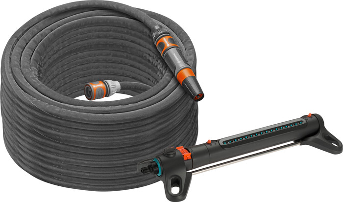 GARDENA Fabric Hose Liano Set 30m Hose + GARDENA Oscillating Sprinkler AquaZoom M Main Image