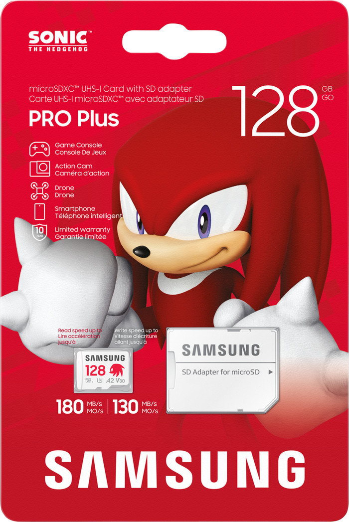 Samsung microSDXC PRO Plus 128GB Sonic the Hedgehog verpackung
