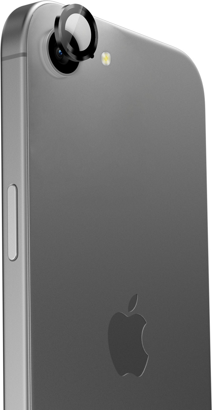 BlueBuilt iPhone 16e Kameraobjektivschutz Aluminium linke seite