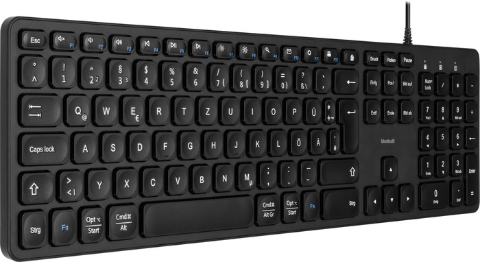 BlueBuilt Kabelgebundene Tastatur QWERTZ + Filum Kabelgebundene Maus linke seite