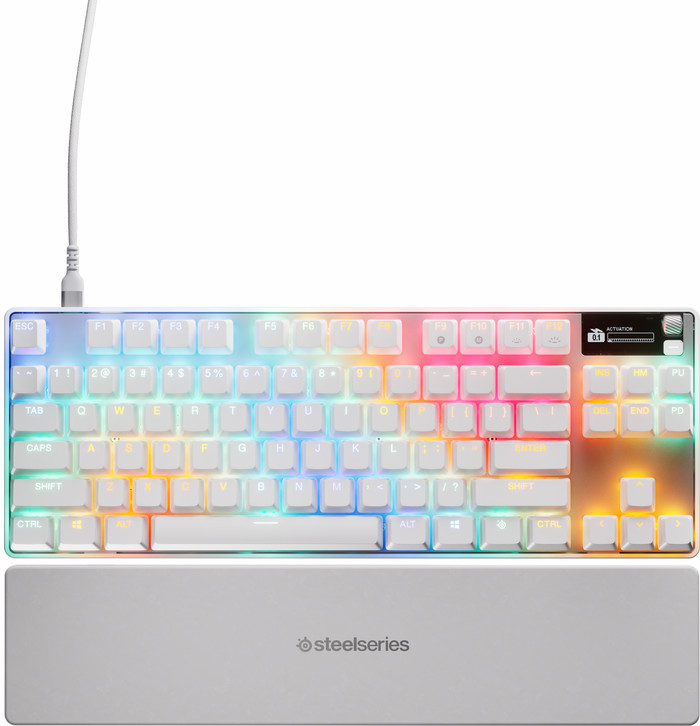 SteelSeries Apex Pro TKL Gen 3 Gaming Keyboard QWERTZ White top