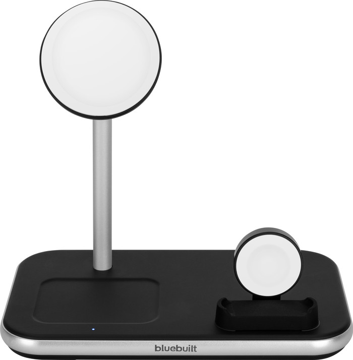 BlueBuilt 3-in-1 Kabelloses Ladegerät mit Qi2 15 W Schwarz vorne