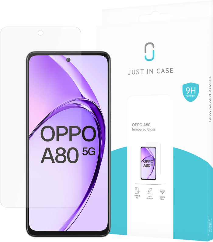 Just In Case Tempered Glass OPPO A80 5G Displayschutz verpackung