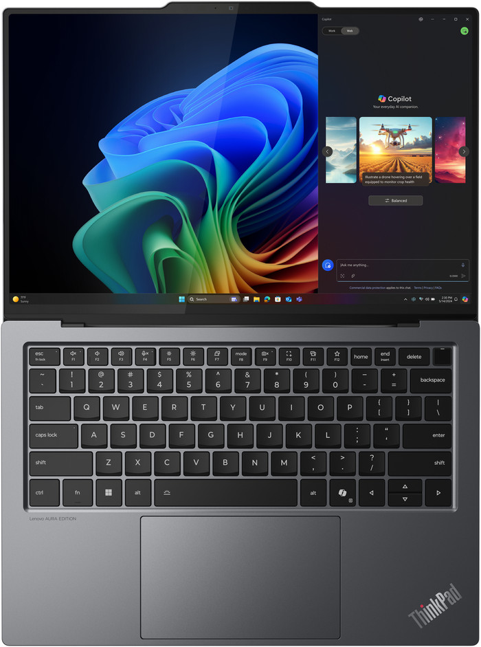 Lenovo ThinkPad X9-14 21QA002KMH Aura Edition Gen 1 QWERTY oberseite