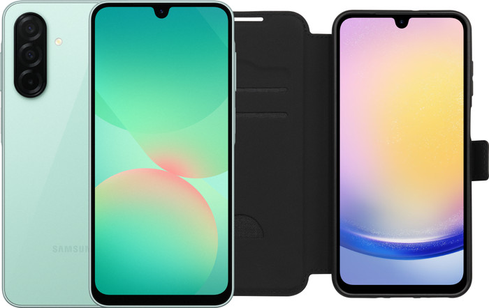 Samsung Galaxy A36 128GB Green 5G + BlueBuilt Book Case Black Main Image