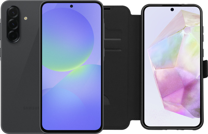 Samsung Galaxy A36 128GB Black 5G + BlueBuilt Book Case Black Main Image