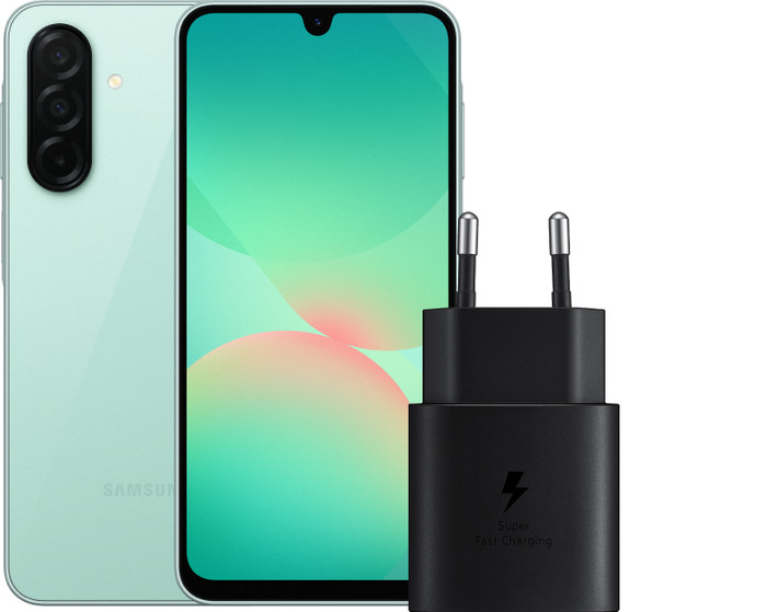 Samsung Galaxy A26 128GB Grün 5G + Samsung Ladegerät 25 Watt Schwarz Main Image