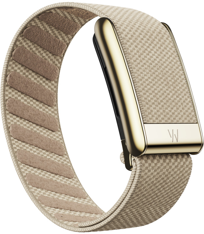 WHOOP 5.0 SuperKnit Luxe Band Beige produkt in gebrauch