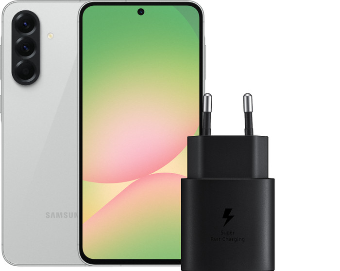 Samsung Galaxy A56 256GB Grau 5G + Samsung Ladegerät 25 Watt Schwarz Main Image