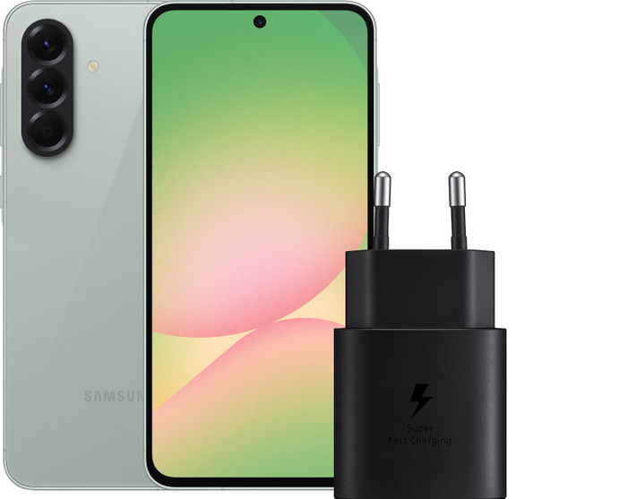 Samsung Galaxy A56 256GB Green 5G + Samsung Charger 25W Black Main Image