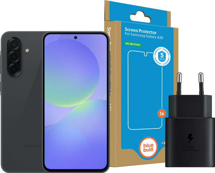 Samsung Galaxy A36 256GB Schwarz 5G + Basis-Zubehörset Main Image