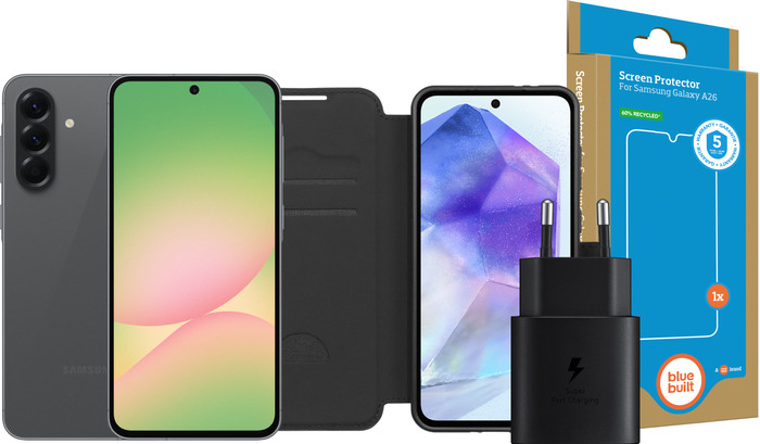 Samsung Galaxy A56 128GB Schwarz 5G + Komplettes Zubehörset Main Image