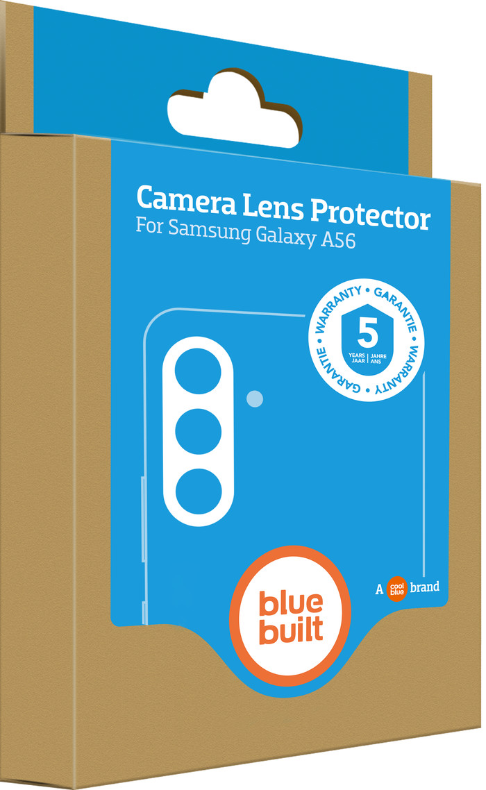 BlueBuilt Samsung Galaxy A56 Camera Lens Protector Aluminum Black packaging