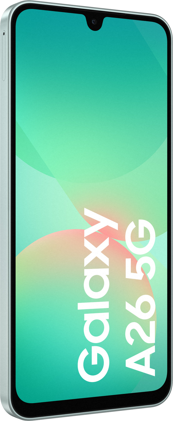 Samsung Galaxy A26 128GB Grün 5G + Samsung Ladegerät 25 Watt Schwarz vorne