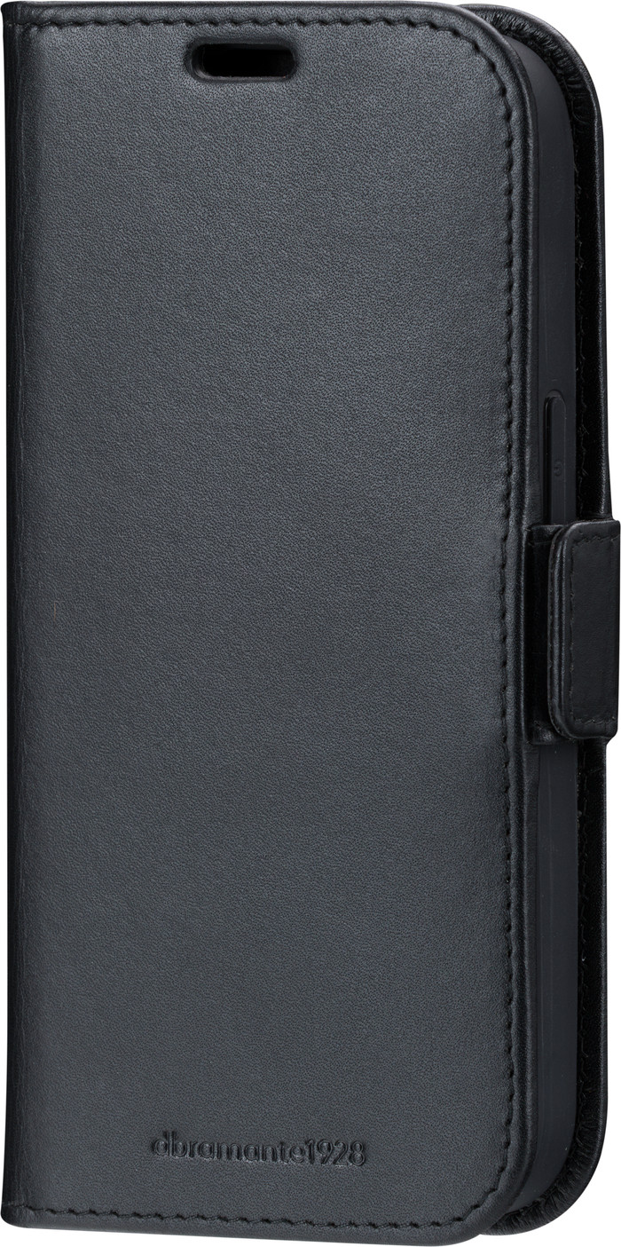 Dbramante1928 Copenhagen Slim iPhone 16e Book Case Leather Black left side