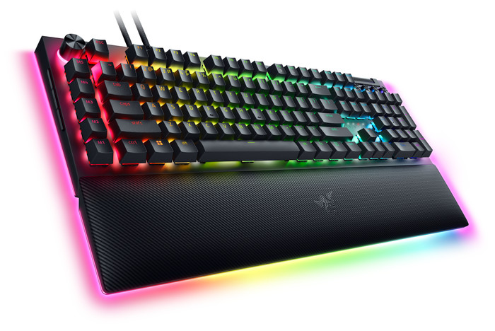 Razer BlackWidow V4 Pro Gaming Keyboard QWERTZ - Green Switch left side