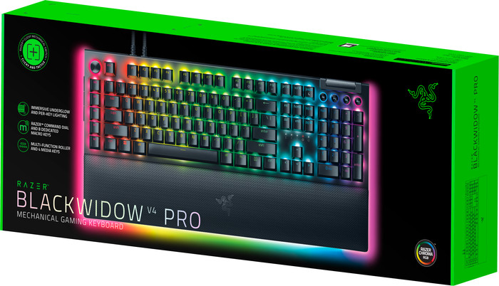 Razer BlackWidow V4 Pro Gaming Keyboard QWERTZ - Green Switch packaging