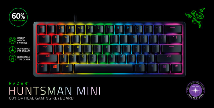 Razer Huntsman Mini Gaming-Tastatur Schwarz QWERTZ (Optisch Purple) visueller lieferant