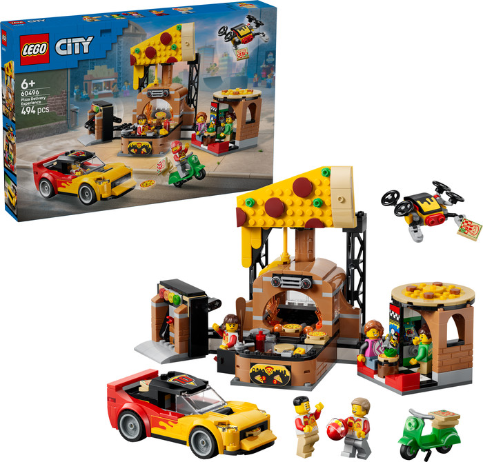 LEGO City Pizza-Liefererlebnis mit Fahrzeugen 60496 rechte seite