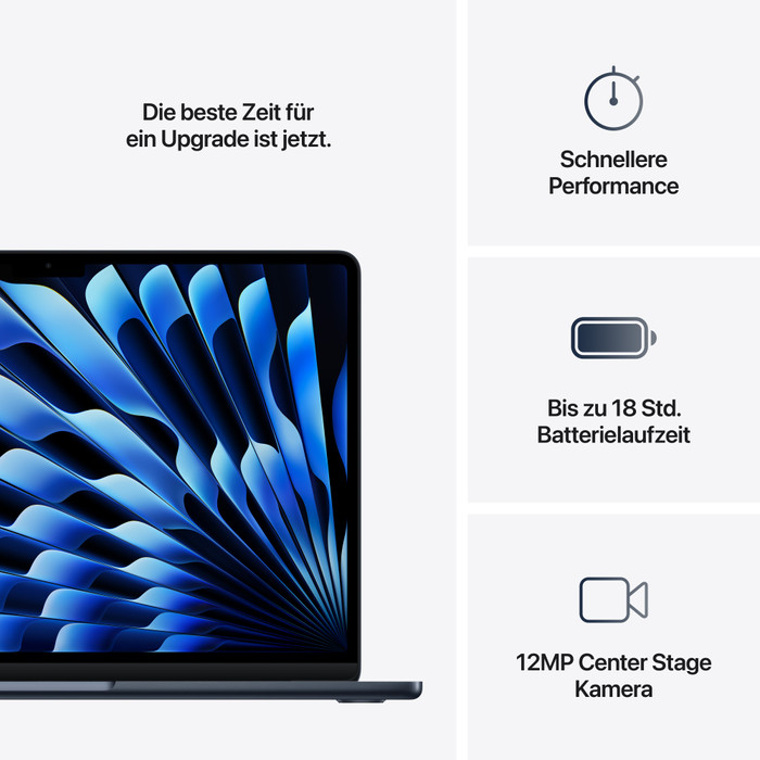 Apple MacBook Air 13 Zoll (2025) M4 (10/10) 24GB/1TB Mitternacht QWERTZ visueller lieferant