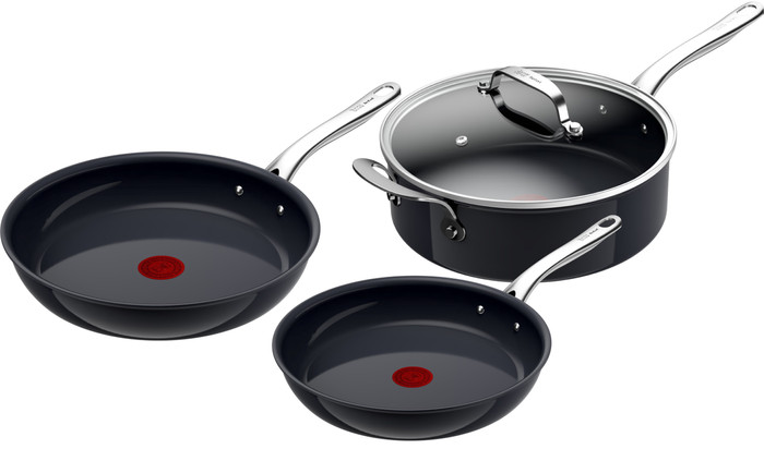 Tefal Cook Prima by Jamie Oliver Frying Pan Set 24cm + 28cm + High-Sided Skillet 26cm Main Image
