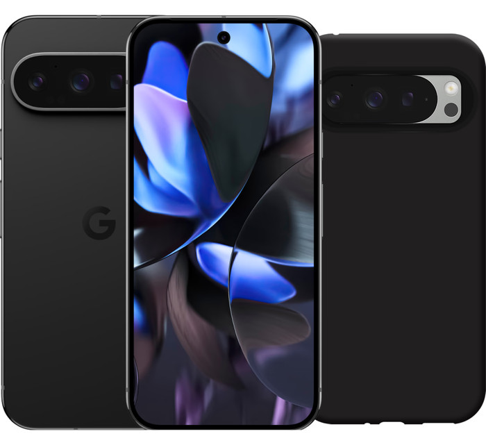 Google Pixel 9 Pro 128GB Schwarz 5G + Just in Case Soft Design Backcover Schwarz Main Image