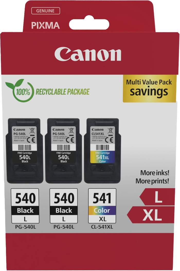 Canon PG540L x2/CL541 XL Cartridges Combo Pack Main Image
