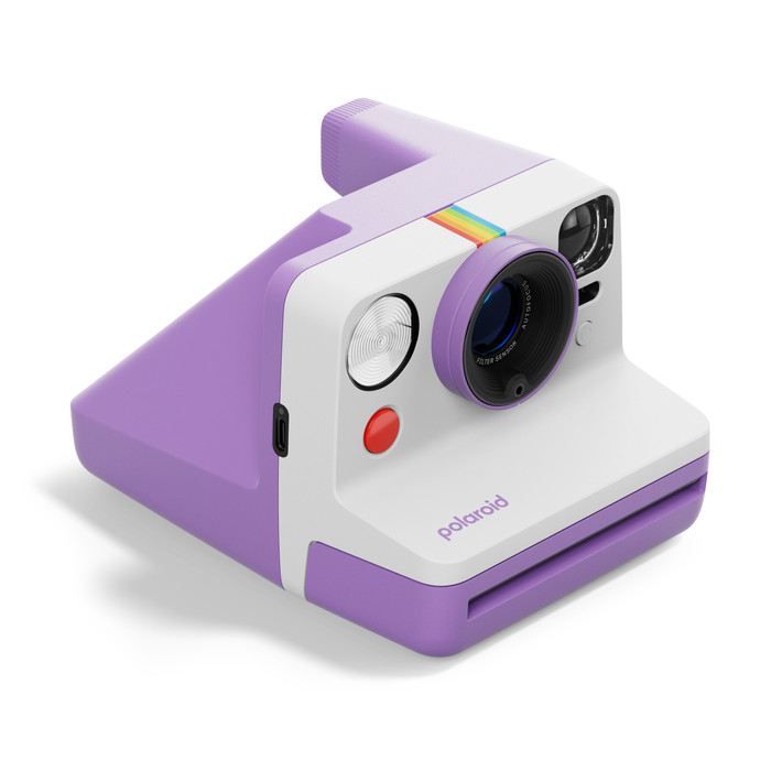 Polaroid Now 3 Purple + Color Film (8 units) left side