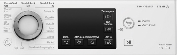 Bauknecht WATK Sense 9614 C - 9/6 kg detail