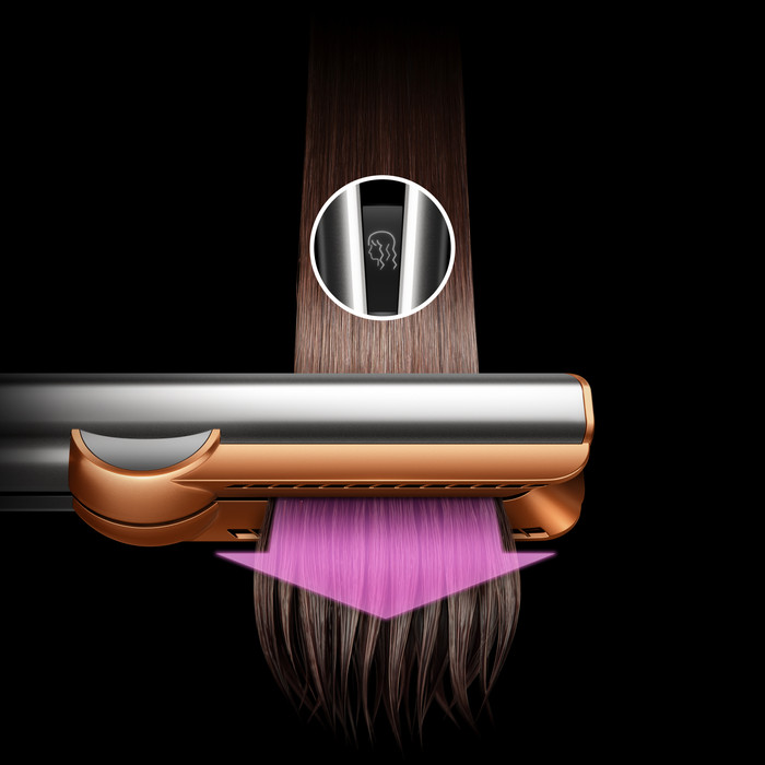 Dyson Airstrait Ceramic Pink/Roségold produkt in gebrauch